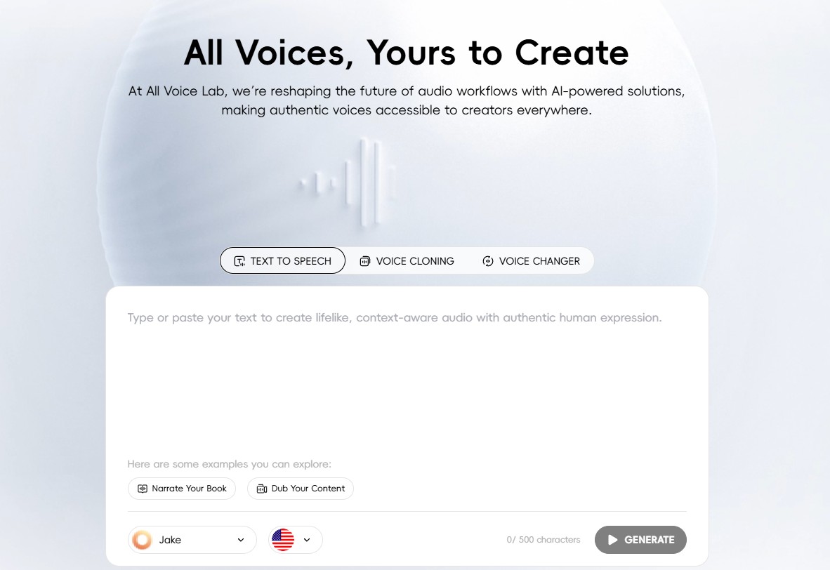 All Voice Lab AI banner