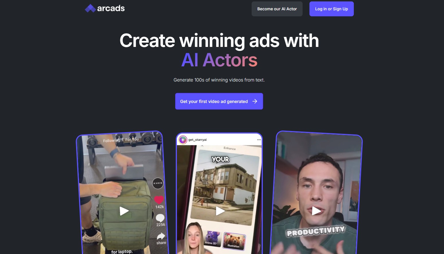 Arcads AI banner