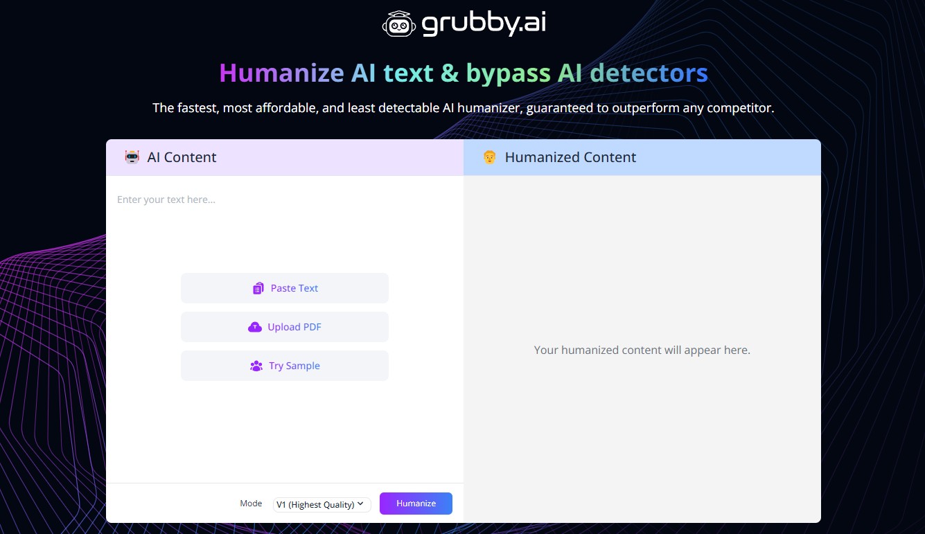 Grubby AI banner